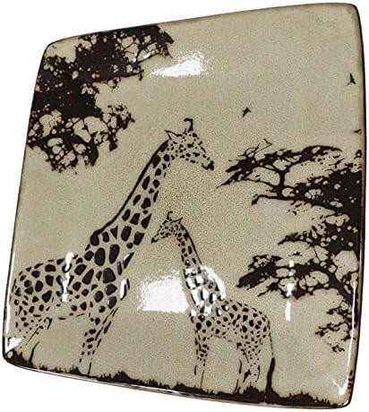 Ebros Gift Pack Of 2 Safari Grasslands Giraffe Mother And Calf Salad Plates