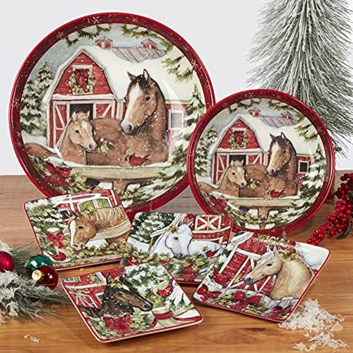 Certified International Homestead Christmas Salad Plate - 9 Durable Diners Delight