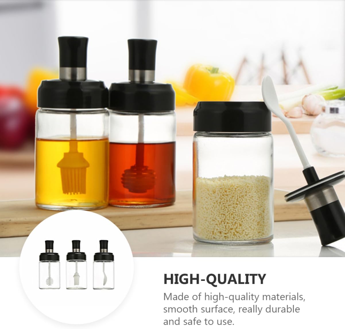 3-Piece Cabilock Kitchen Seasoning Bottles