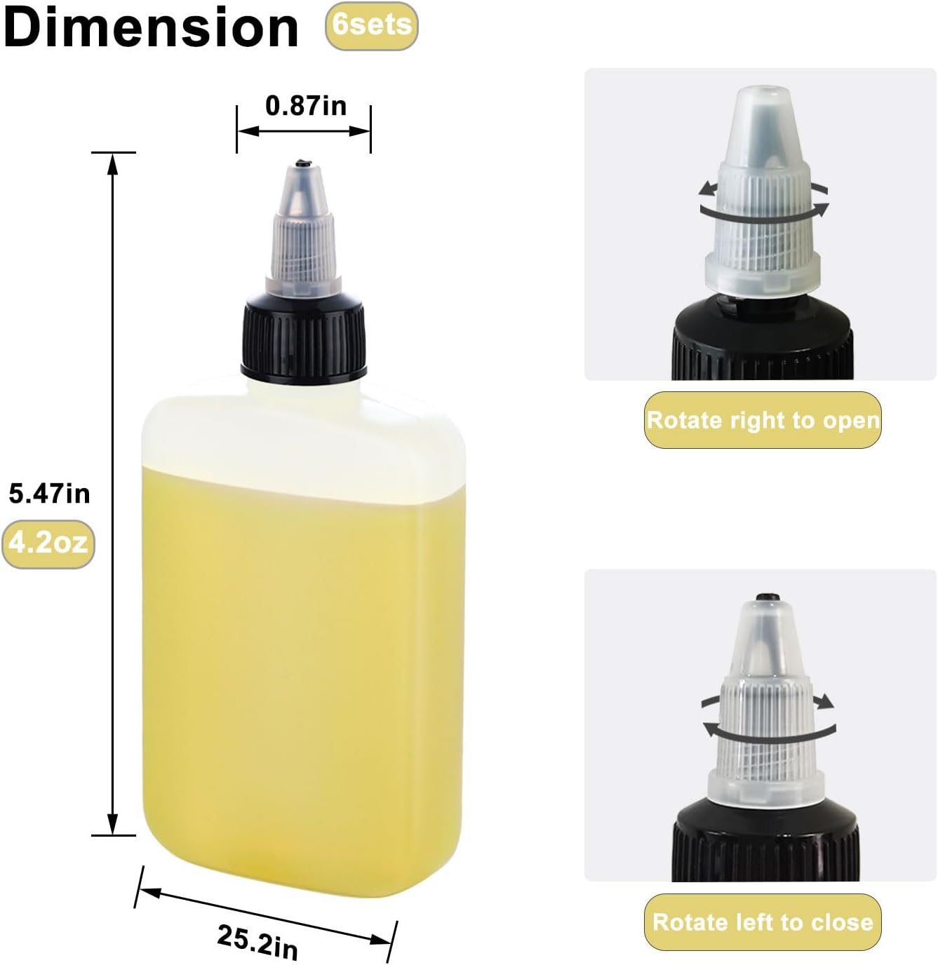RAMFIYN 6-Pack Mini Squeeze Bottles for Camping Cooking