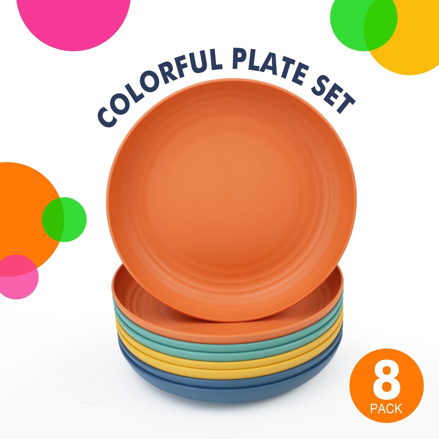 Homienly 8-Piece Dinner Plate Set for Kids Simply Safe Enjoyable Cuisine
