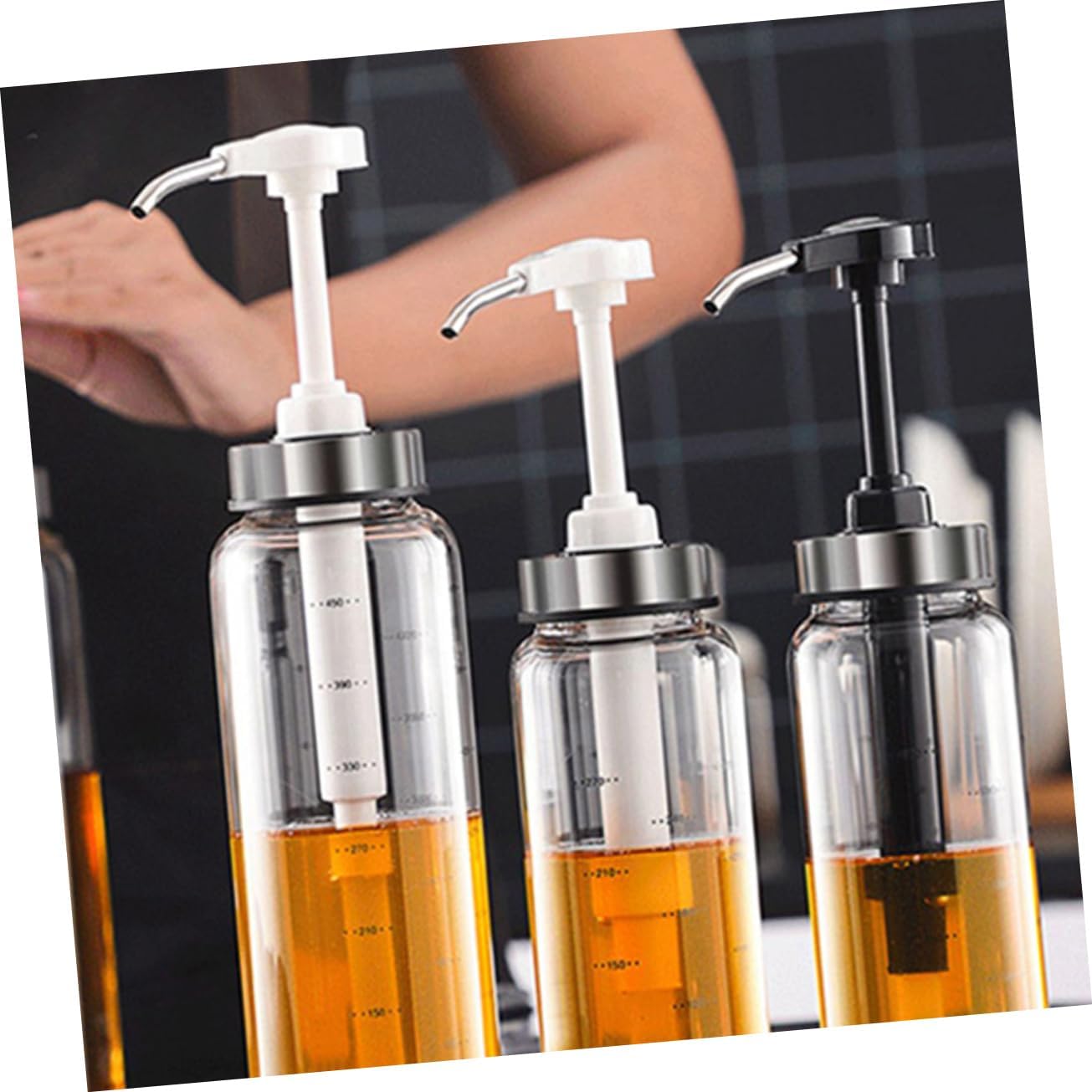 Luxshiny 500ml Jar Pump - Sealed Honey Dispenser for Outdoor BBQ
