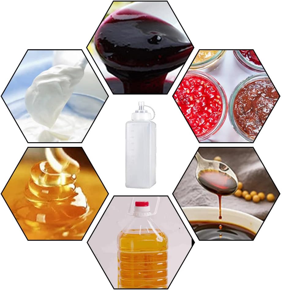 Premium Plastic Squeeze Condiment Dispenser with Square Design