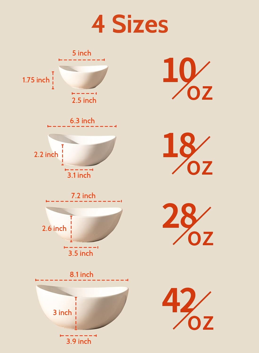 Sweese Microwave Dishwasher Safe Porcelain Serving Bowls