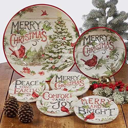 Certified International Evergreen Christmas Salad Plates Set of 4