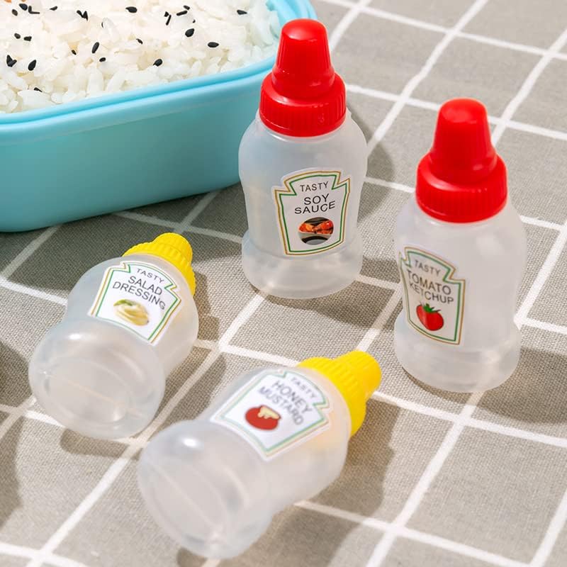 4PC Mini Condiment Squeeze Bottles Set