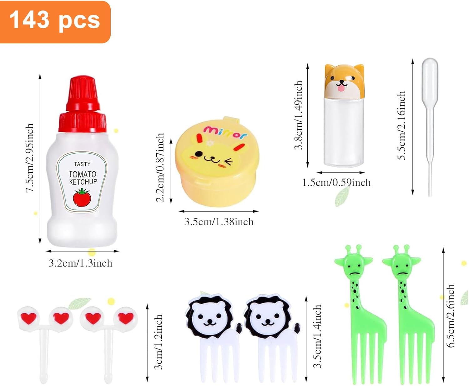 143 Pcs Animal-Themed Condiment Squeeze Bottles