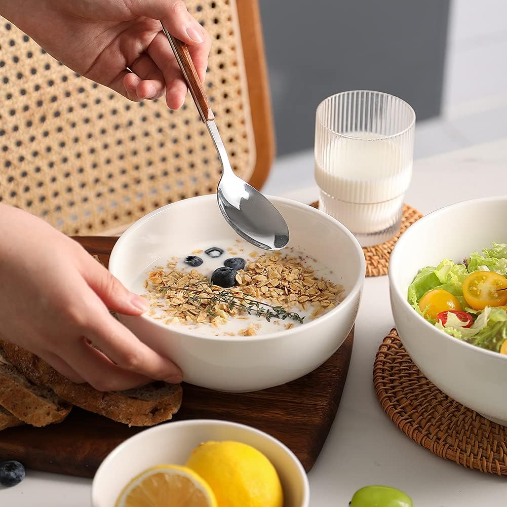 Stackable Porcelain Serving Bowls for Home Kitchen