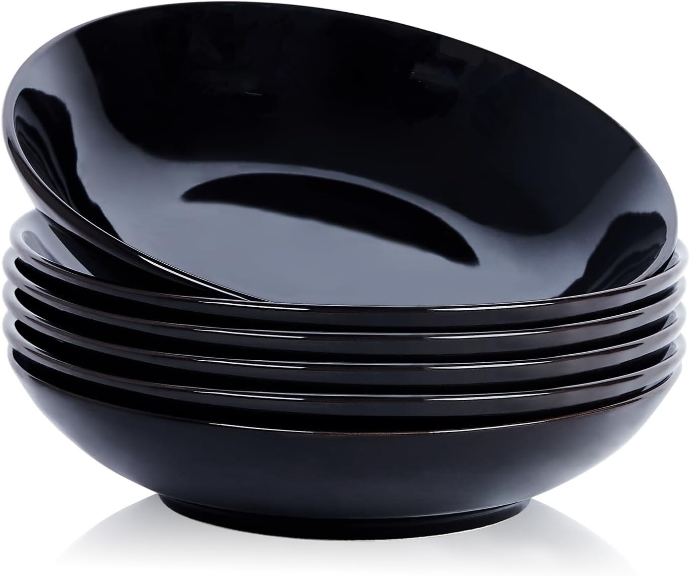 9-inch Blue and White Ceramic Pasta Bowls Set Microwave and Oven Safe