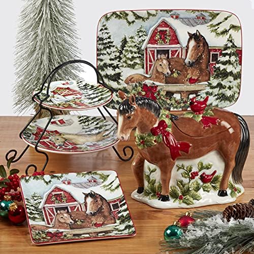 Certified International Homestead Christmas Salad Plate - 9 Durable Diners Delight