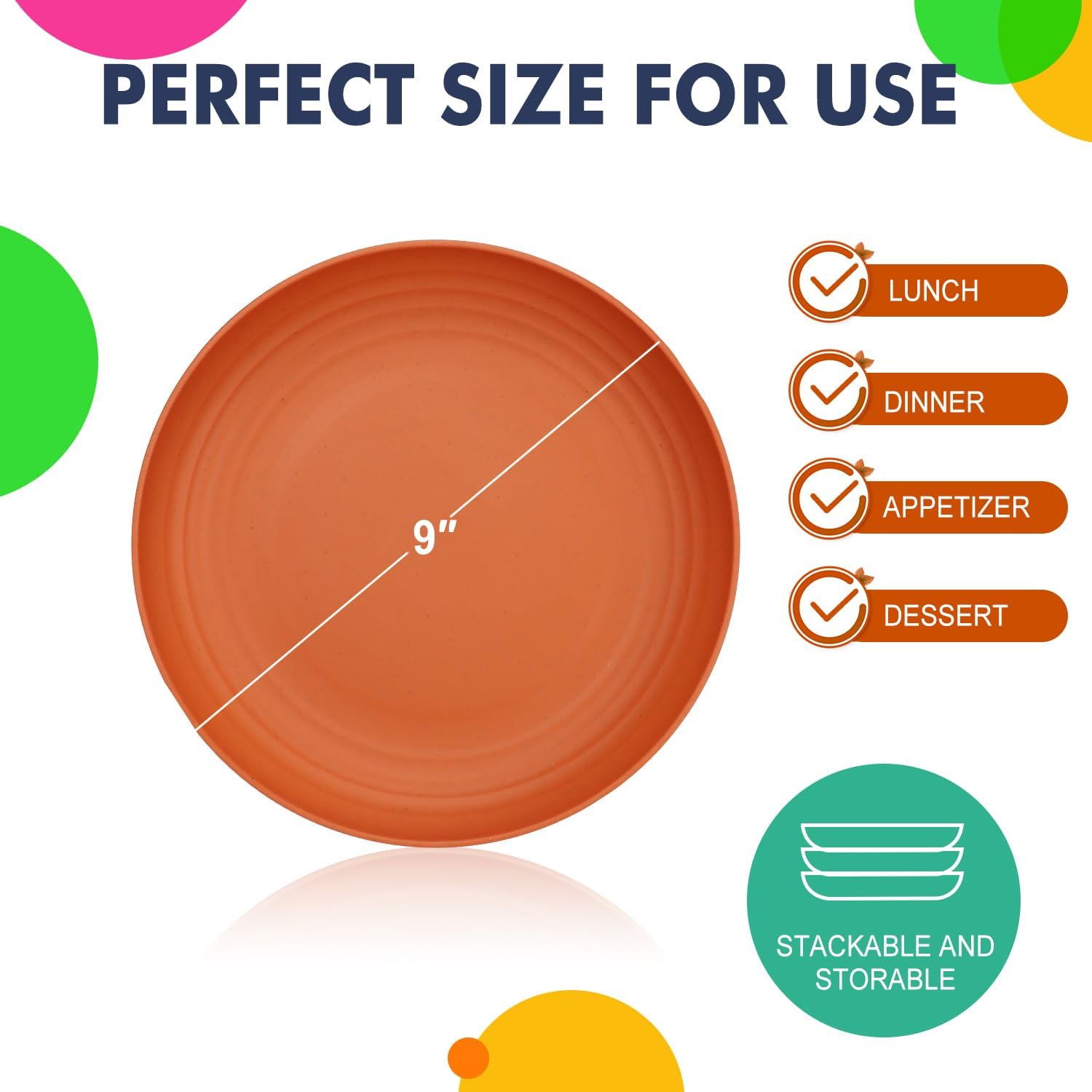 Homienly 8-Piece Dinner Plate Set for Kids Simply Safe Enjoyable Cuisine