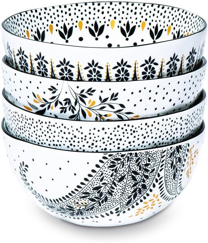 Portmeirion Sara Miller Artisanne Noir Rice Bowl Set of 4 1