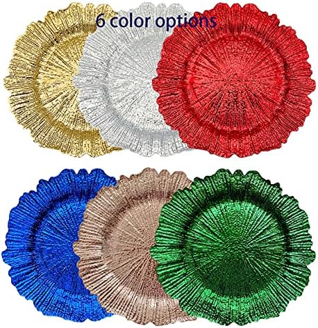 Henilosson 13-inch Gold charger plates for elegant parties 24 pack