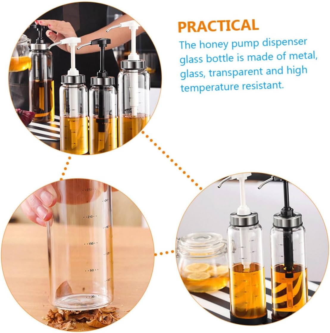 Sleek 500ml Honey Dispenser Jar for Kitchen