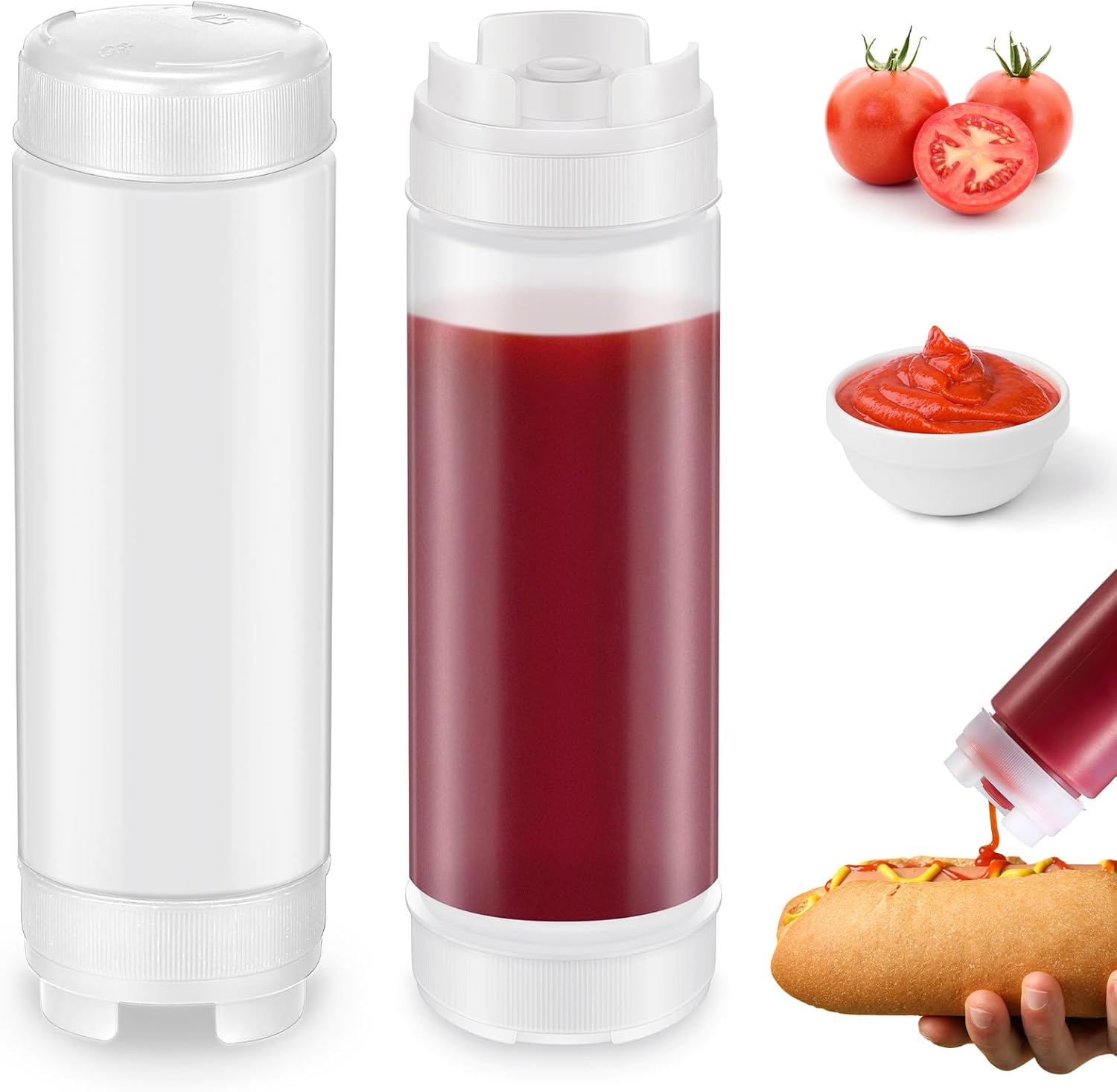 Compact Durable Squeeze Bottles for Ketchup Sour Cream More