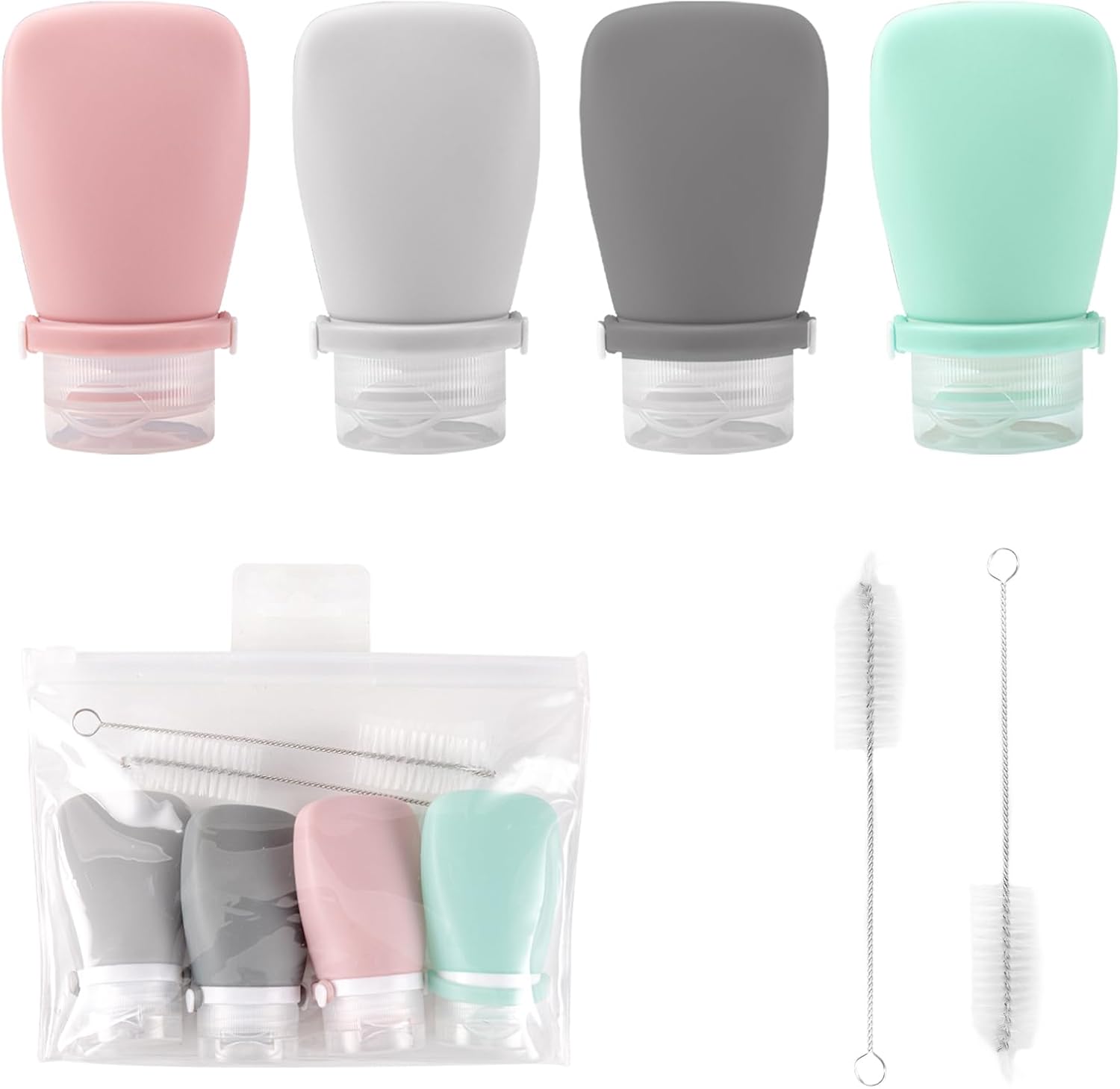 4Pcs Squeeze Salad Dressing Bottles MiniCondiment Containers for Kitchen Travel