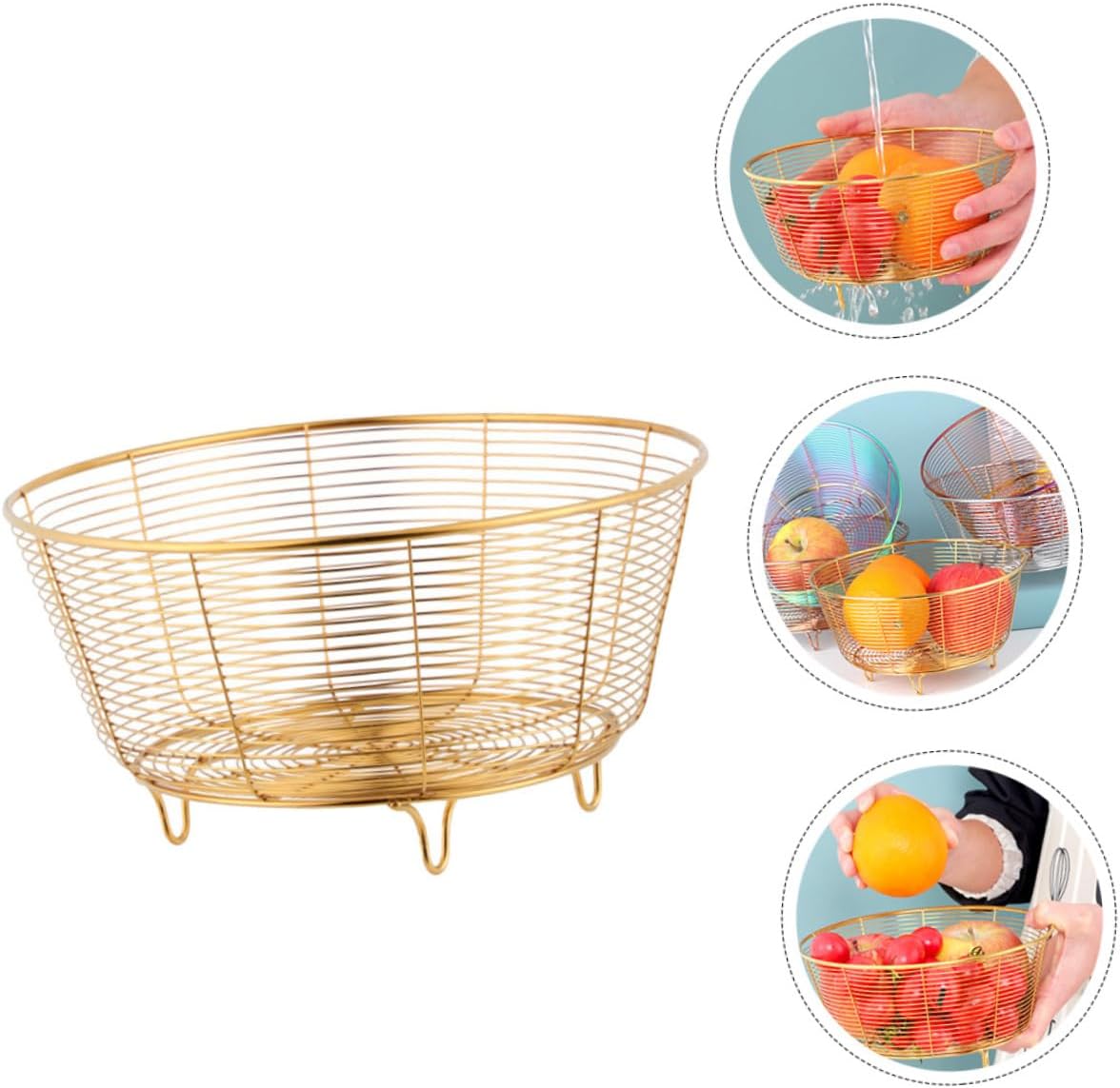 Perfect for Fruits Veggies Stainless Steel Drain Basket