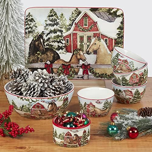 Certified International Homestead Christmas Salad Plate - 9 Durable Diners Delight