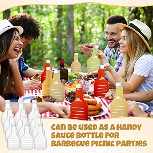 30 Pack of 16oz Salad Dressing Squeeze Bottles with White Flip Top