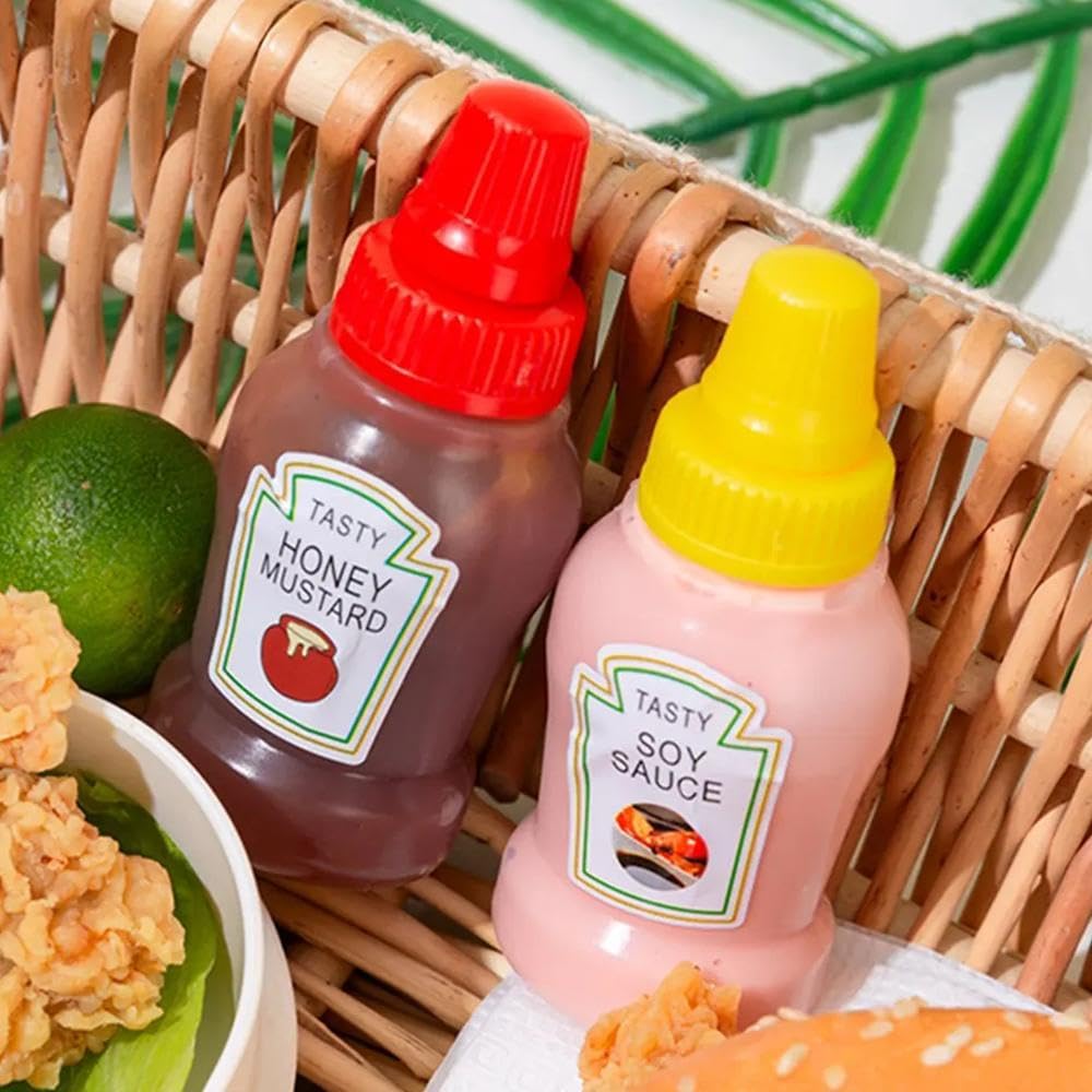25ml Mini Condiment Squeeze Bottles Set