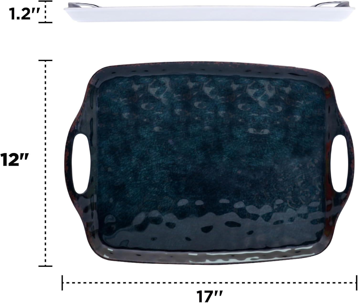 Large Melamine tray with handles for serving food