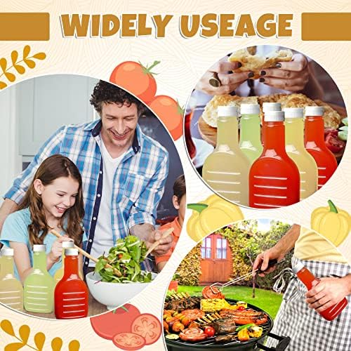 30 Pack of 16oz Salad Dressing Squeeze Bottles with White Flip Top