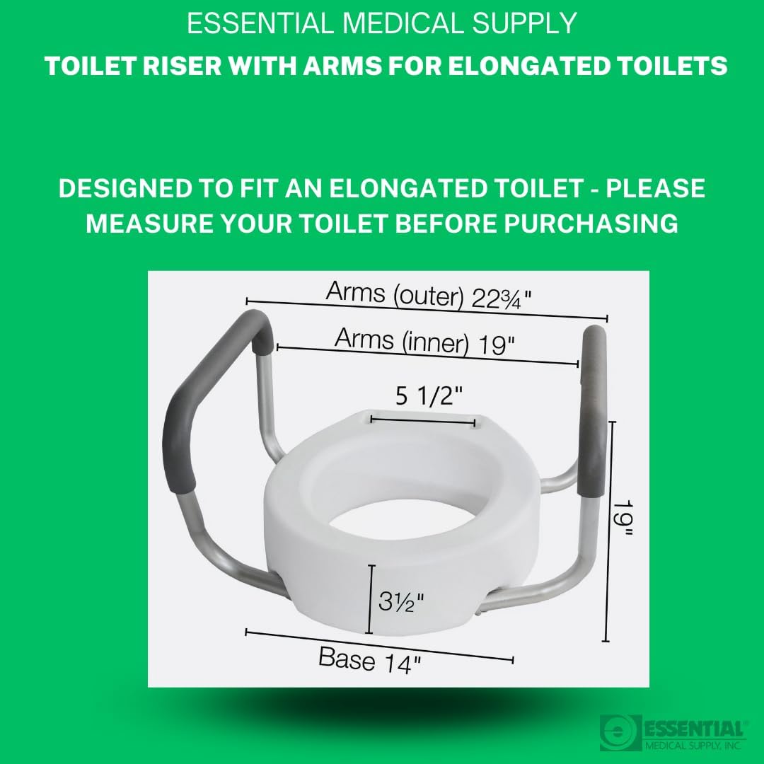 Essential Medical Supply Raised Toilet Seat Riser