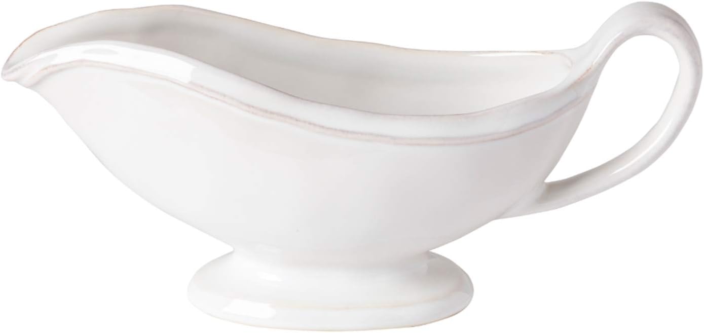 Natural White Stoneware Sauce Gravy Boat