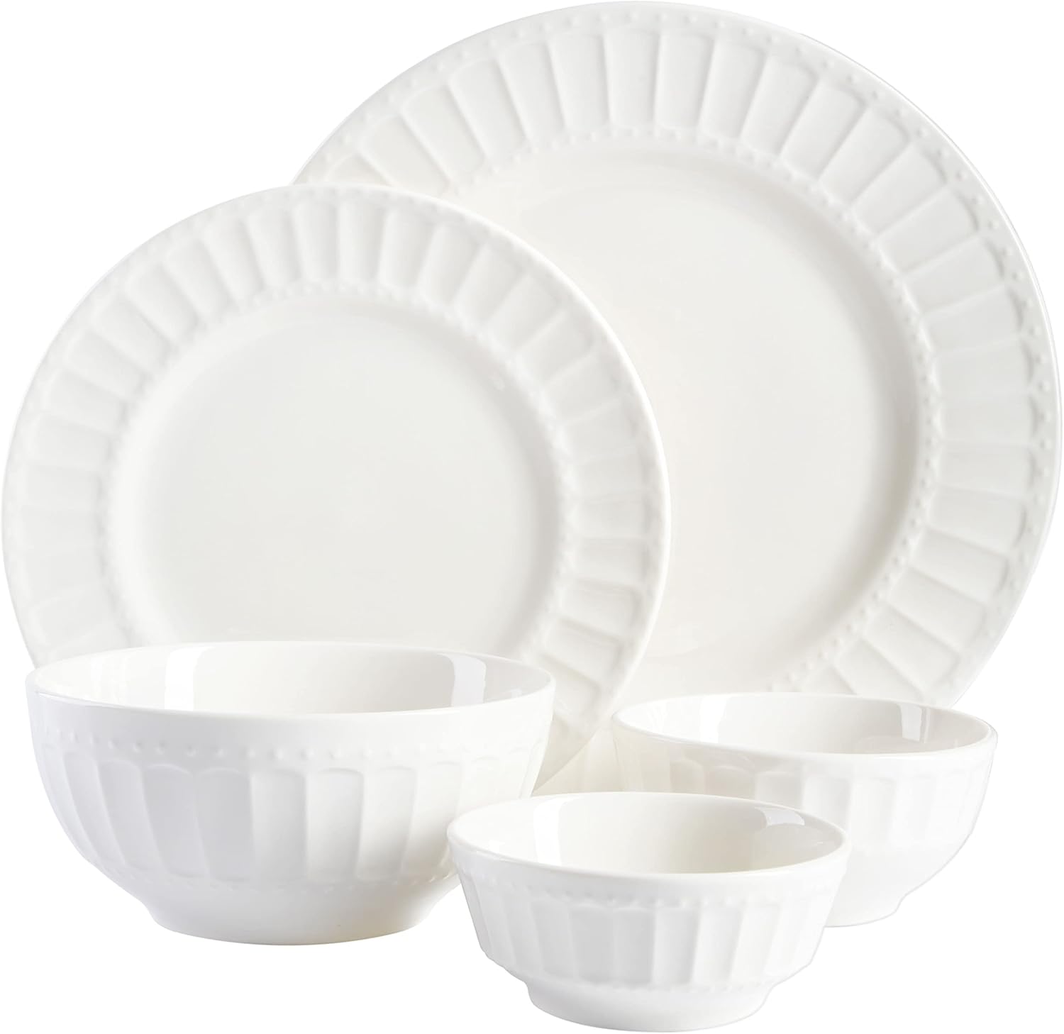 Gibson Home Zen Buffet Dinnerware Set Service for 8 Embossed