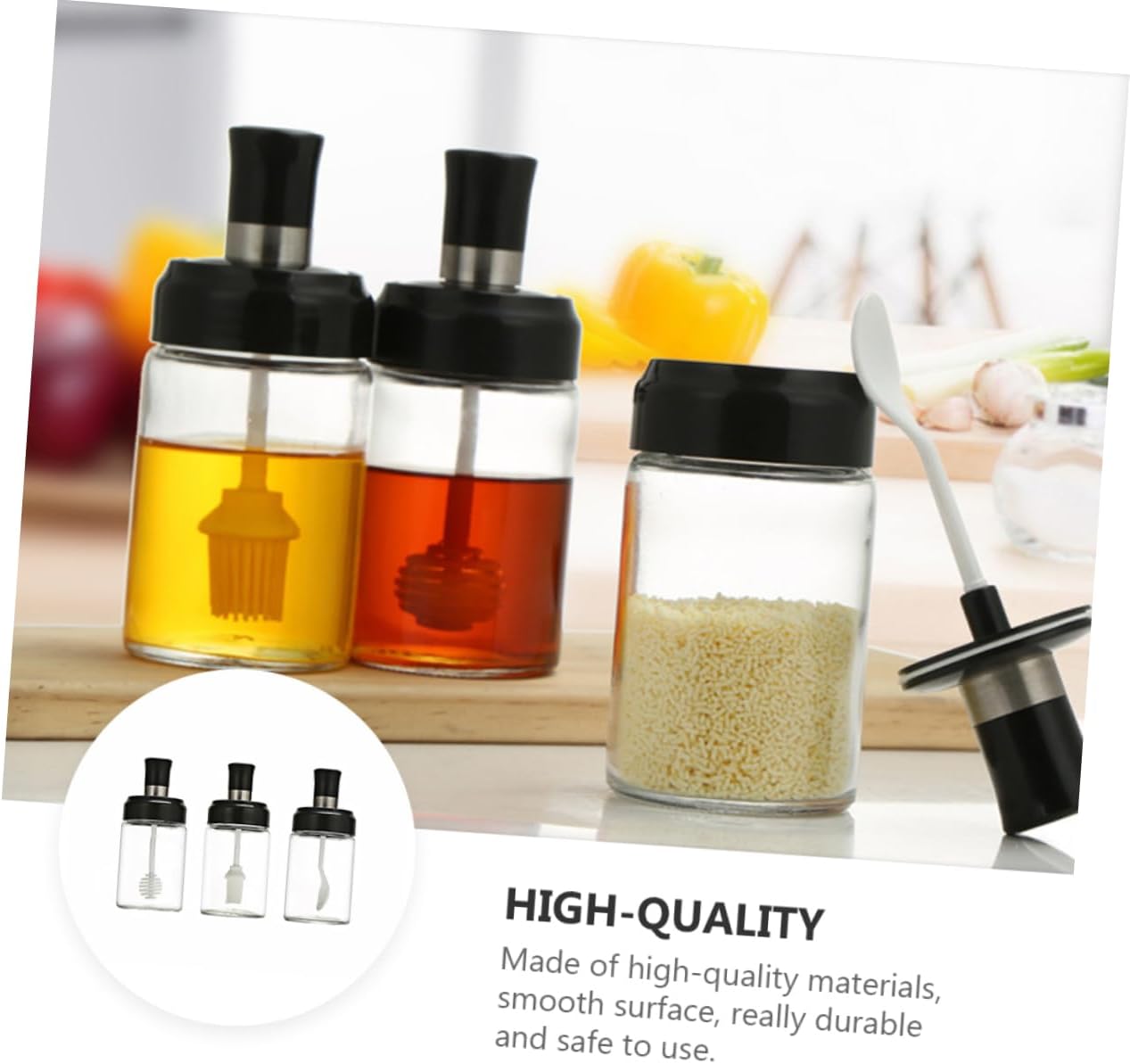 PrettyZoom 250ml Kitchen Spice Jars 3-Piece Set