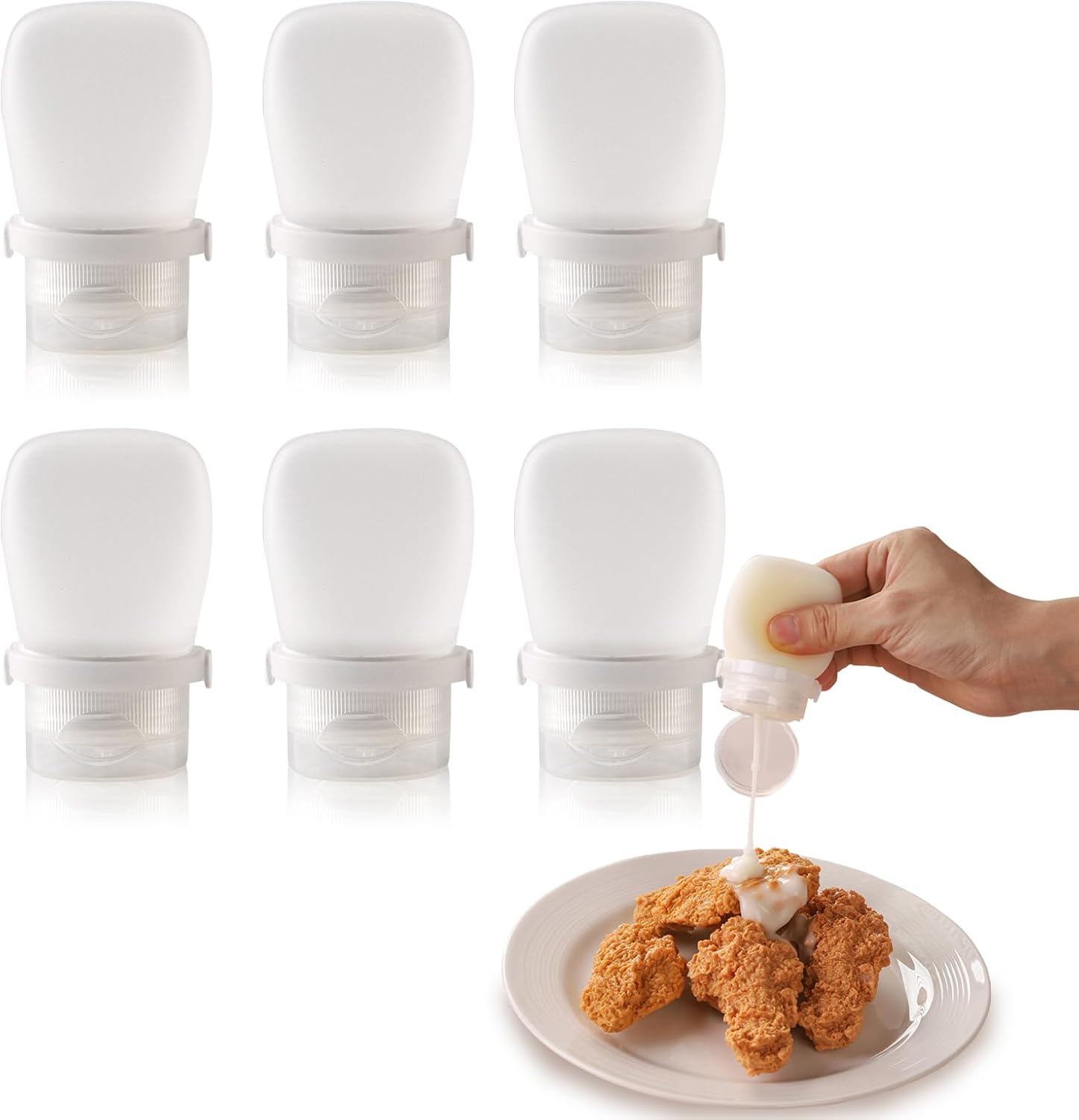 6-Pack Silicone Travel Condiment Bottles