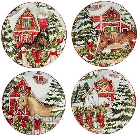 Certified International Homestead Christmas Salad Plate - 9 Durable Diners Delight