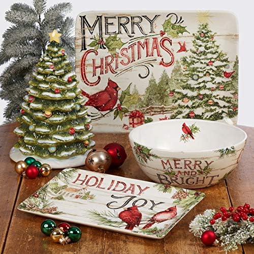 Certified International Evergreen Christmas Salad Plates Set of 4