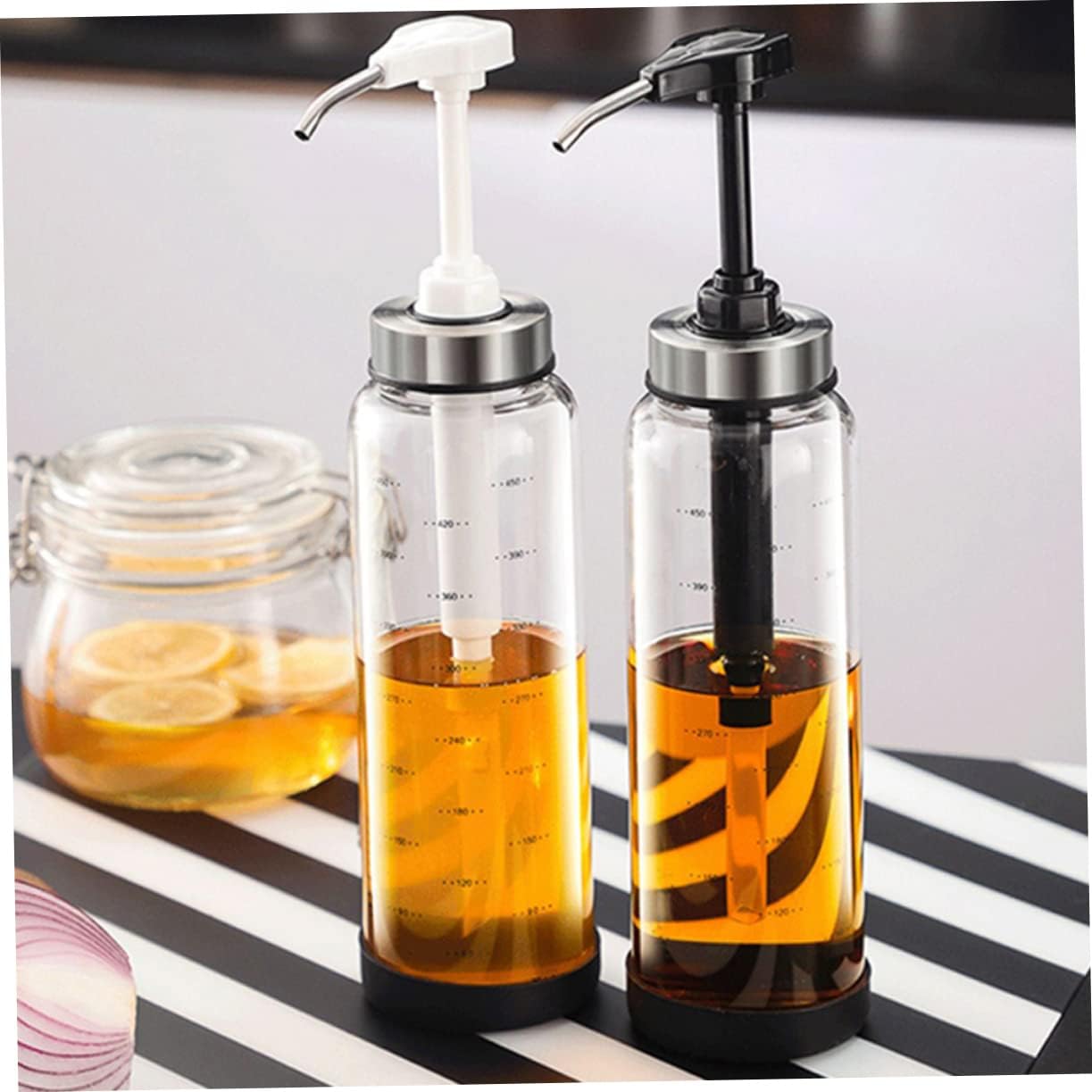 Luxshiny 500ml Jar Pump - Sealed Honey Dispenser for Outdoor BBQ