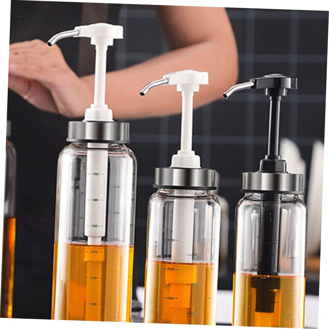 Perfect for Honey Syrups Salad Dressings - 500ml Glass Metal Dispenser Initiatives