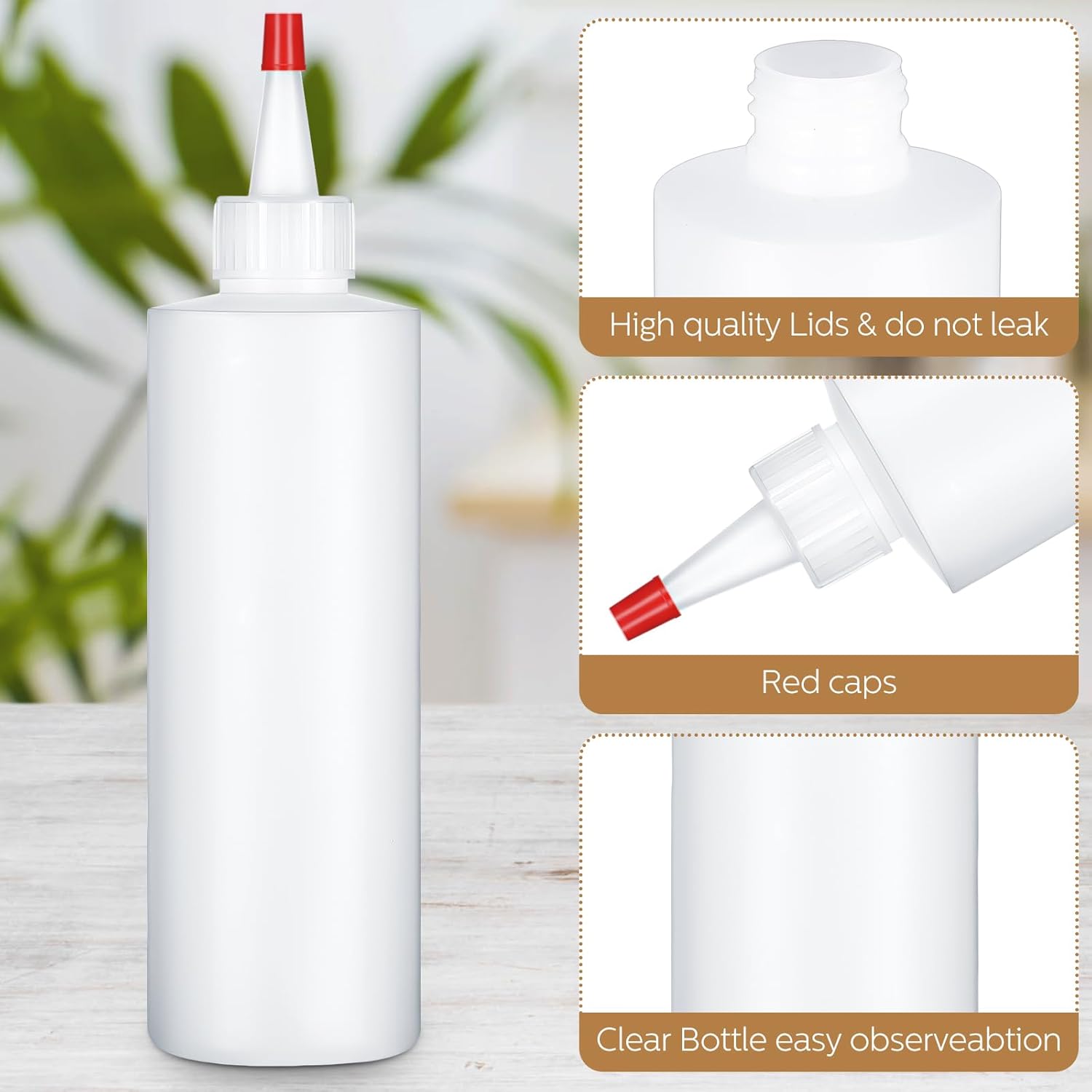 Jinei 60-Piece 8 Oz Squeeze Bottle Set
