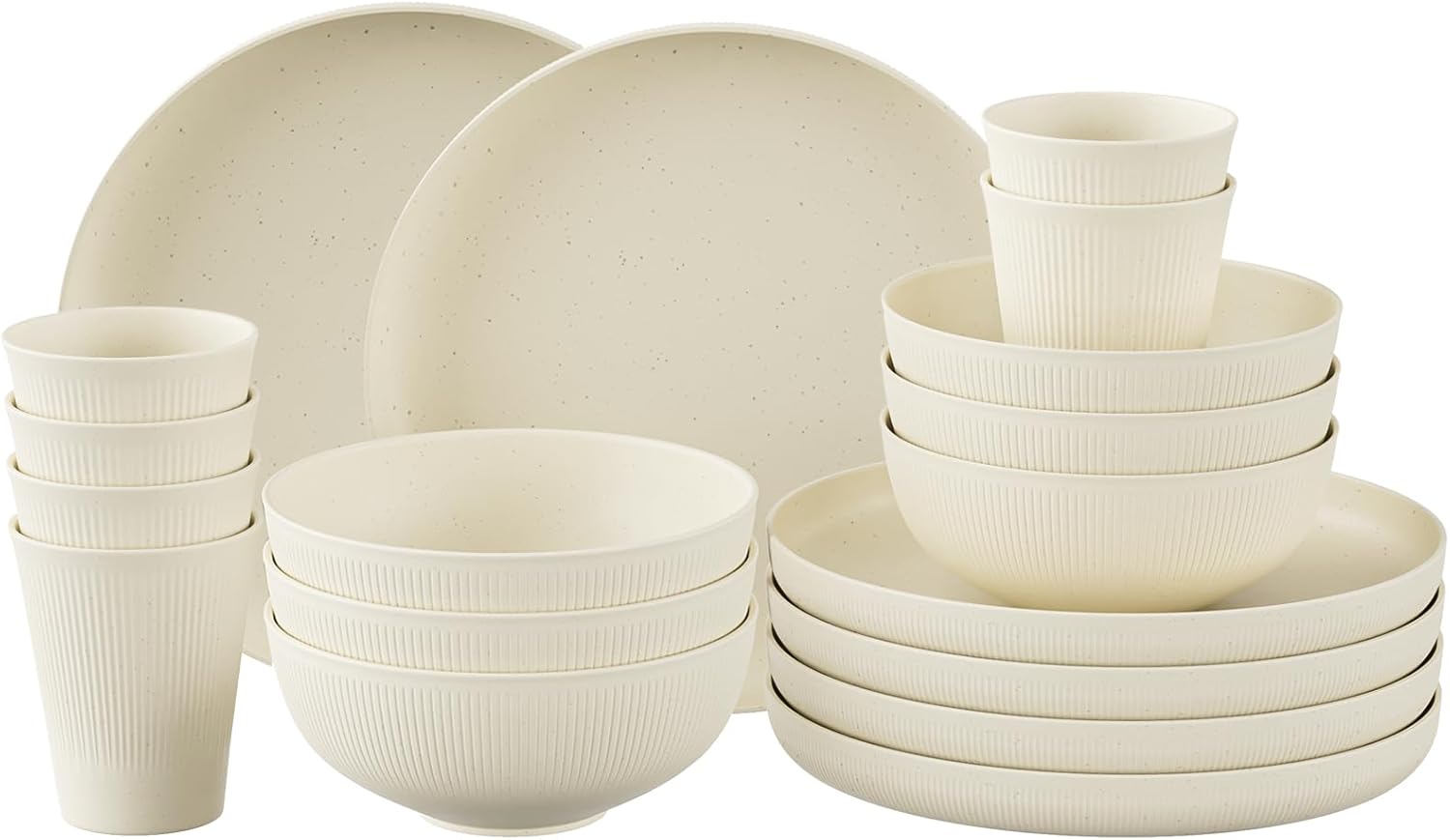 Premium 18PCS Wheat Straw Dinnerware Set Unbreakable MicrowaveDishwasher Safe 100 BPA-Free