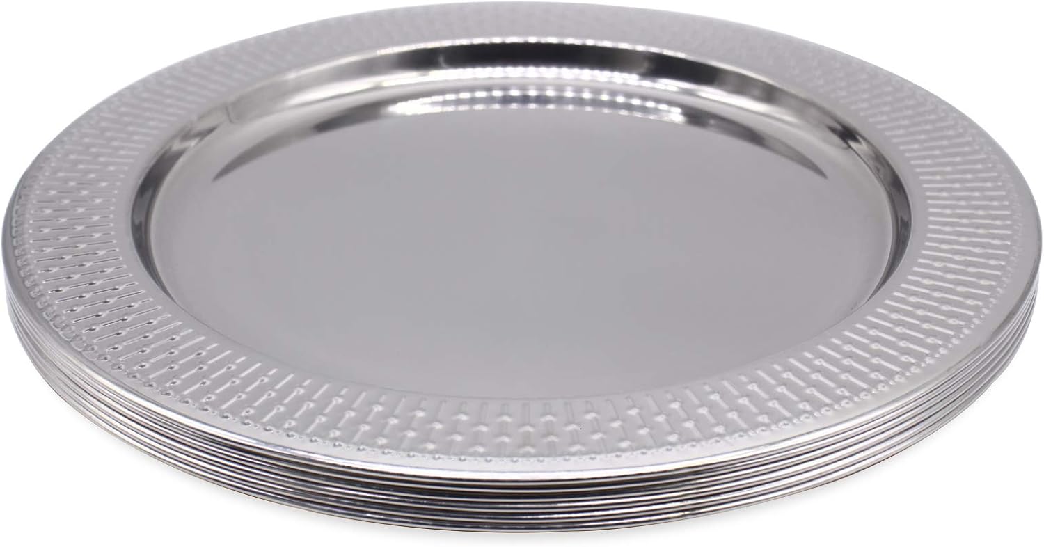 13-Inch Stainless Steel Chargers Set of 6