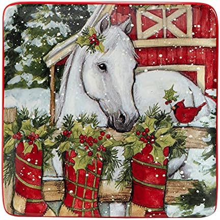Homestead Christmas Dinner Plates for Entertaining Holidays