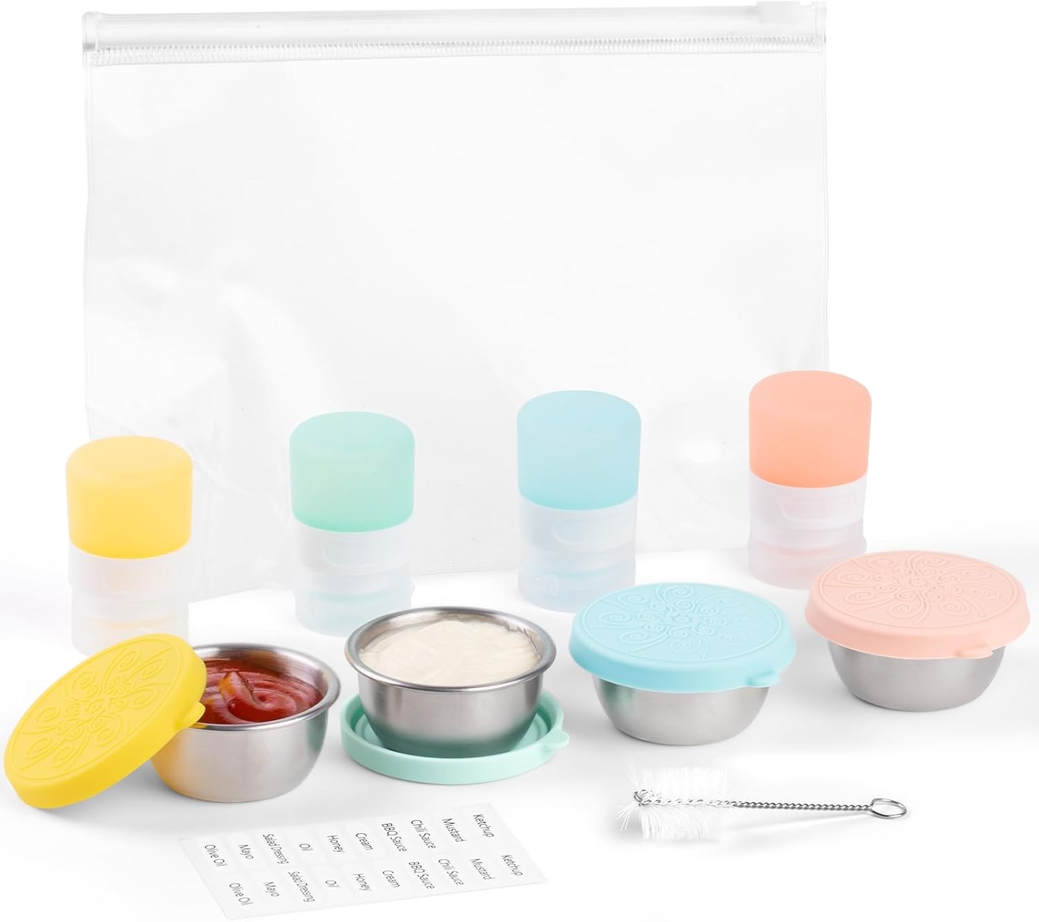 Ergonomic 8-Pack Condiment Set for Lunch