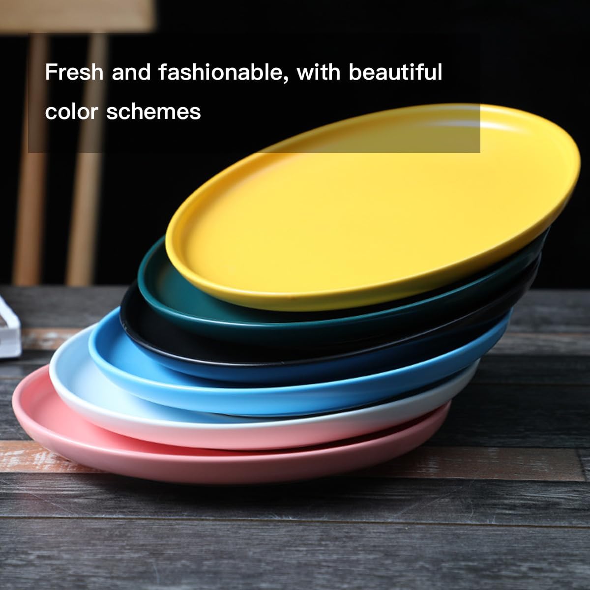 Yellow Ceramic Plate 8 Inch Set of Four