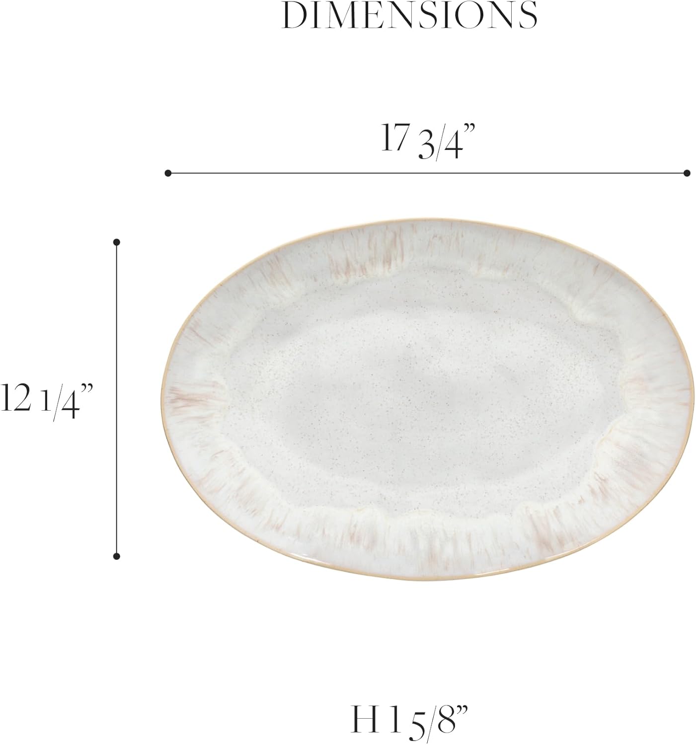 Casafina Eivissa Collection Microwave Dishwasher Oven Safe Sand Beige Oval Platter