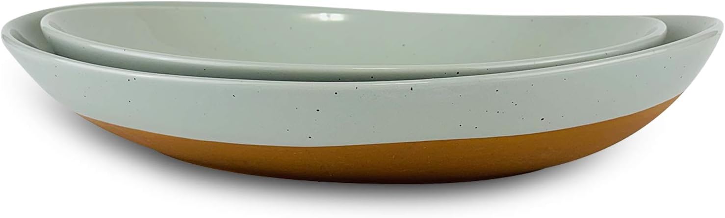 Stop Bask Mora Ceramics Set of 2 Large Oval Serving Bowls