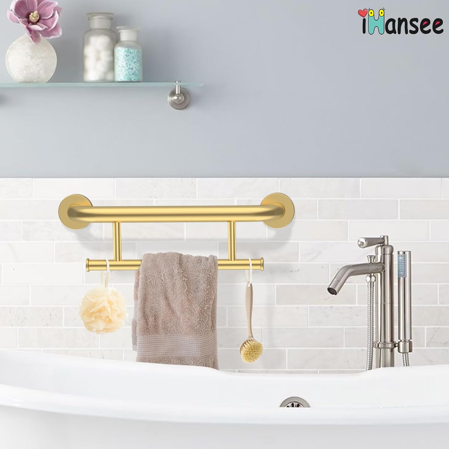 17 Inch Gold Towel Holder Grab Bar