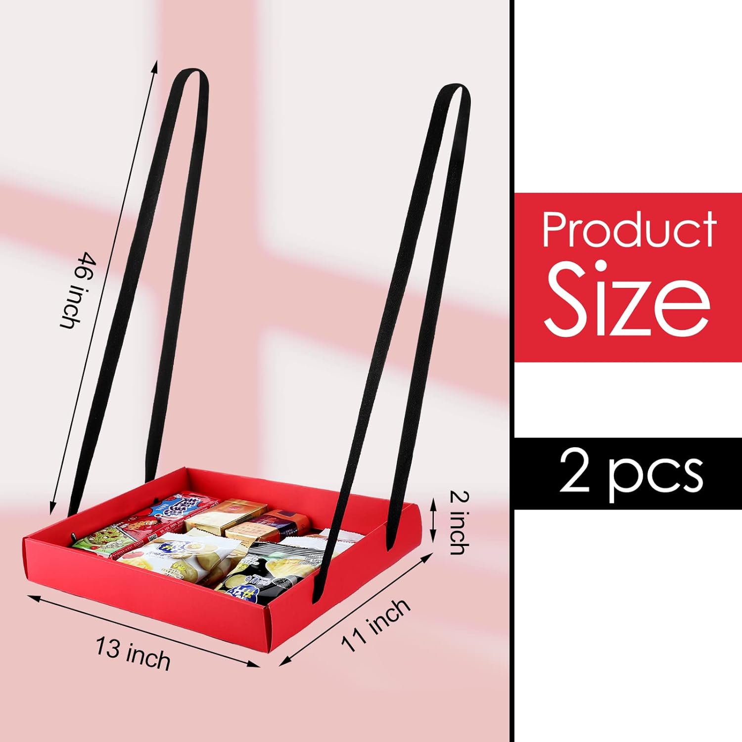 Foldable Party Tray Snack Holder 2PCS Red