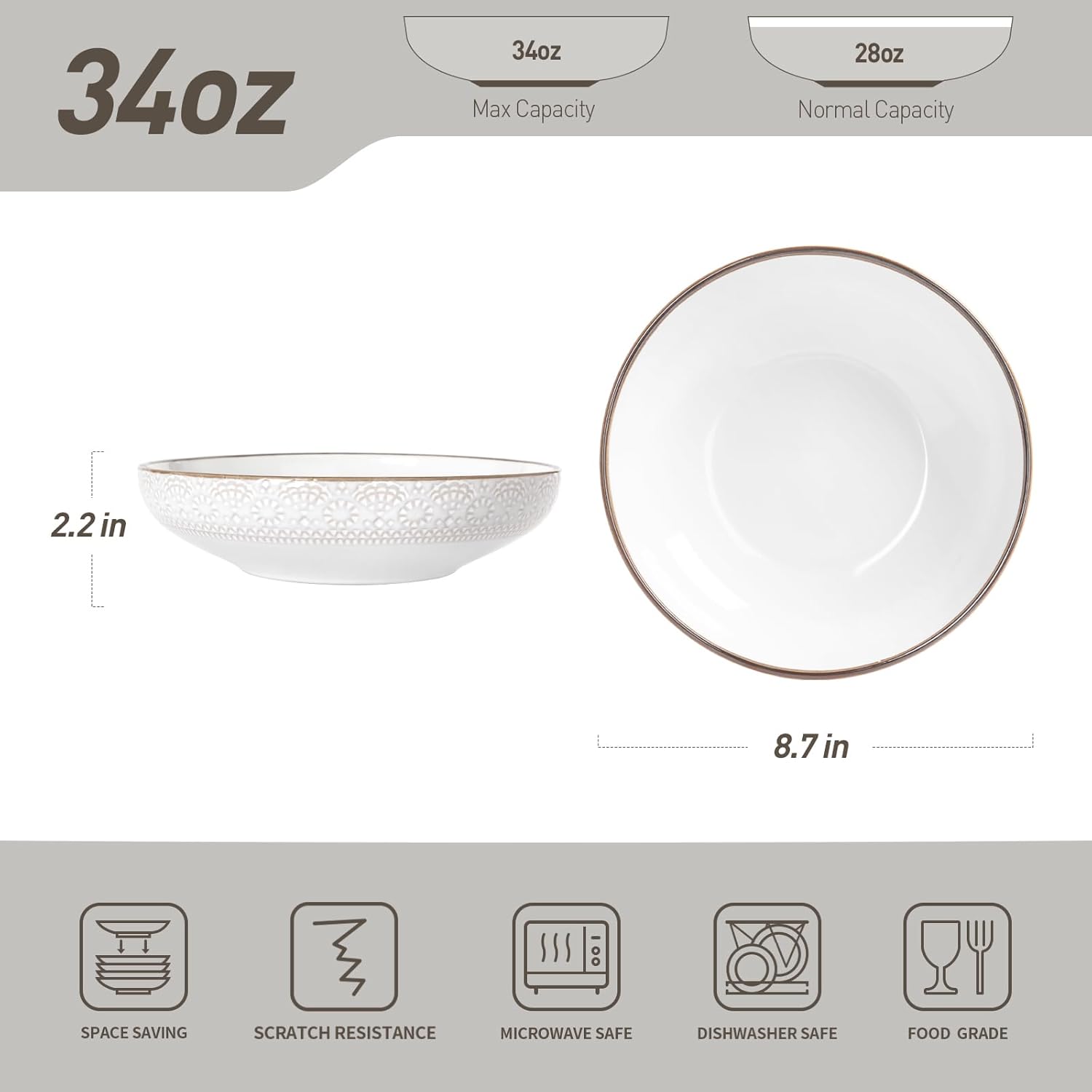 famiware 87 ceramic pasta bowls set of 4 unique design microwave dishwasher safe