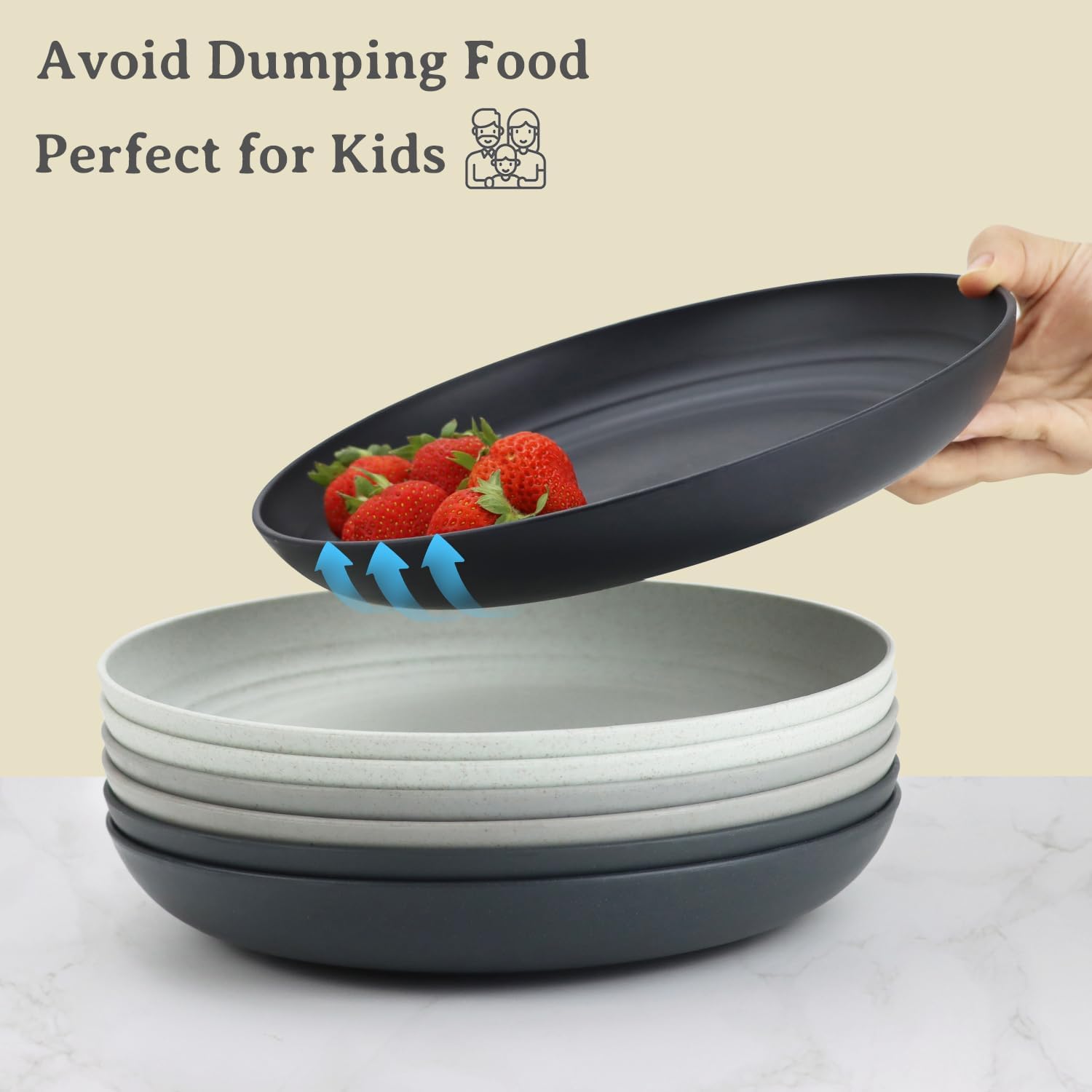 Durable and Reusable Dinner Plates for Kitchen and Camping