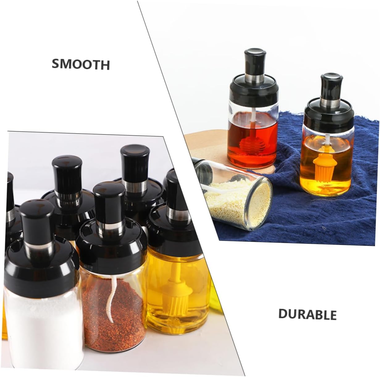 3Pcs 250ml Kitchen Seasoning Bowl Set Condiment Squeeze Bottle