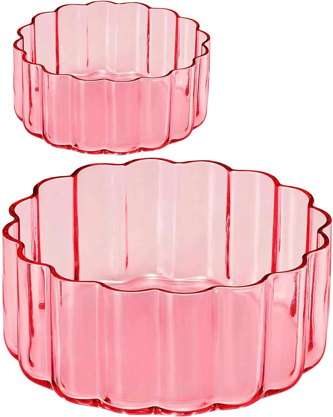 Khen Glass Flower Wave Bowls Set