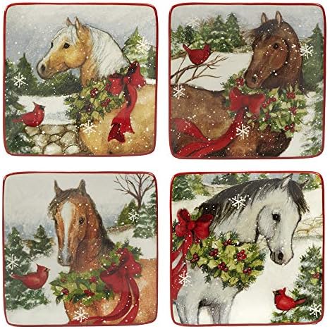 Perfect Christmas on the Farm Canape Plate Set of 4 - Cozy and Functional